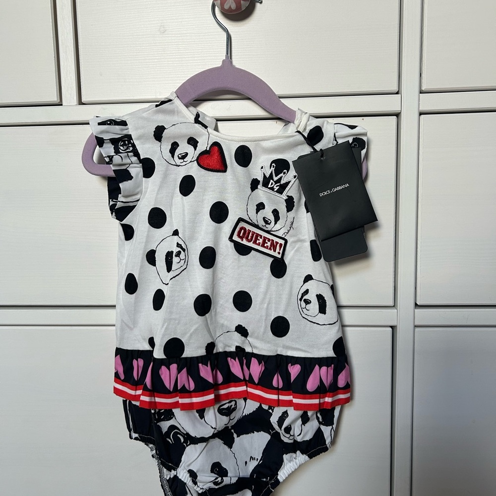 White and Black Polka Dot Baby Romper